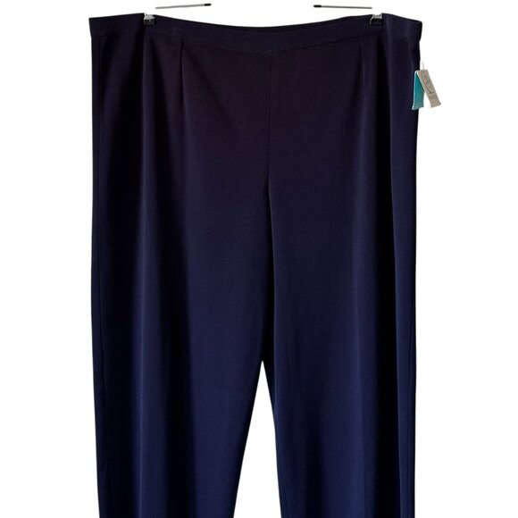 Ming Wang 3X Knit Pant Indigo Blue Pull On Comfort Straight Leg Basic Cut NWT - Picture 4 of 14